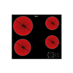 ANAFE ELÉCTRICO VITROCERÁMICO WHIRLPOOL 60CM/ 4 ZONAS DE CALOR/ CRISTAL NEGRO/ WAKT8090LX ANAFE ELÉCTRICO VITROCERÁMICO WHIRLPOOL 60CM/ 4 ZONAS DE CALOR/ CRISTAL NEGRO/ WAKT8090LX