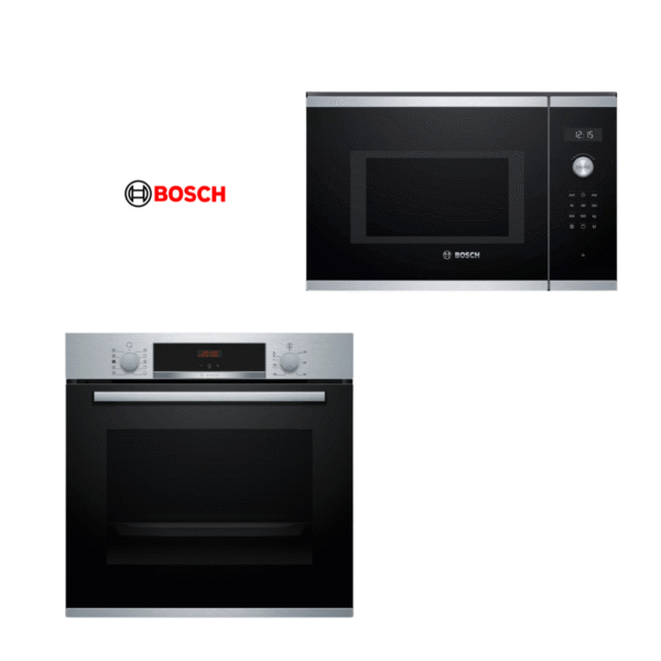 TORRE BOSCH 6: HORNO ELÉCTRICO 71LTS (HBA512BR0L) + MICROONDAS 25LTS (BEL554MS0)