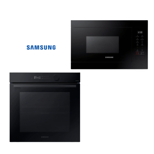 Combo Samung negro: Horno Samsung eléctrico Dual Cook Serie 5 76 litros + Microondas Samsung 22L negro