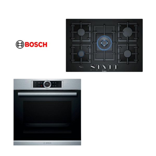 COMBO BOSCH HORNO ELÉCTRICO 71L (HBG635NS1) + ANAFE A GAS 75CM (PPQ7A6B90)