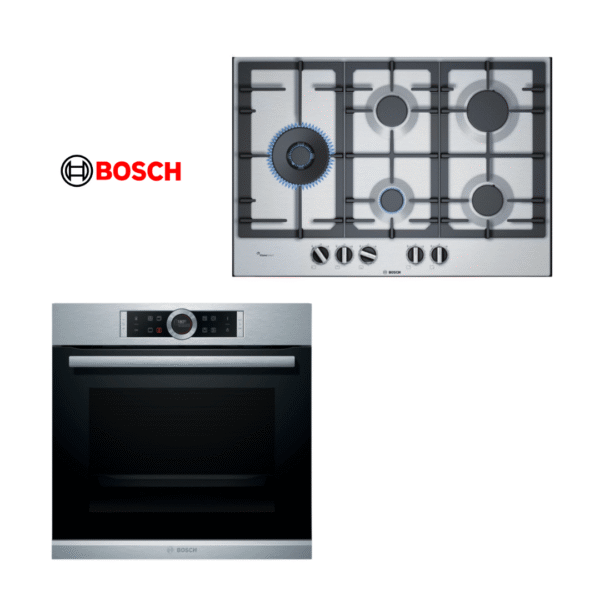 COMBO BOSCH HORNO ELÉCTRICO 71L (HBG635NS1) + ANAFE A GAS 75CM (PCS7A5B90)