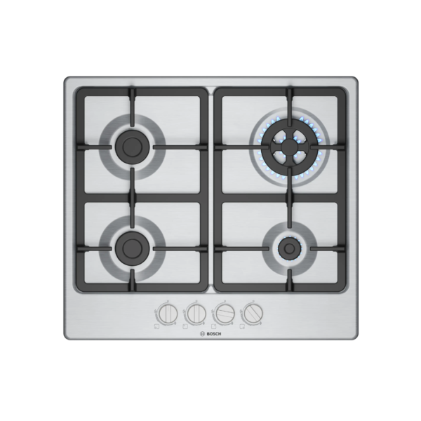 Anafe a gas Bosch 60cm 4 hornallas inox - Serie 4 PGH6B5K90
