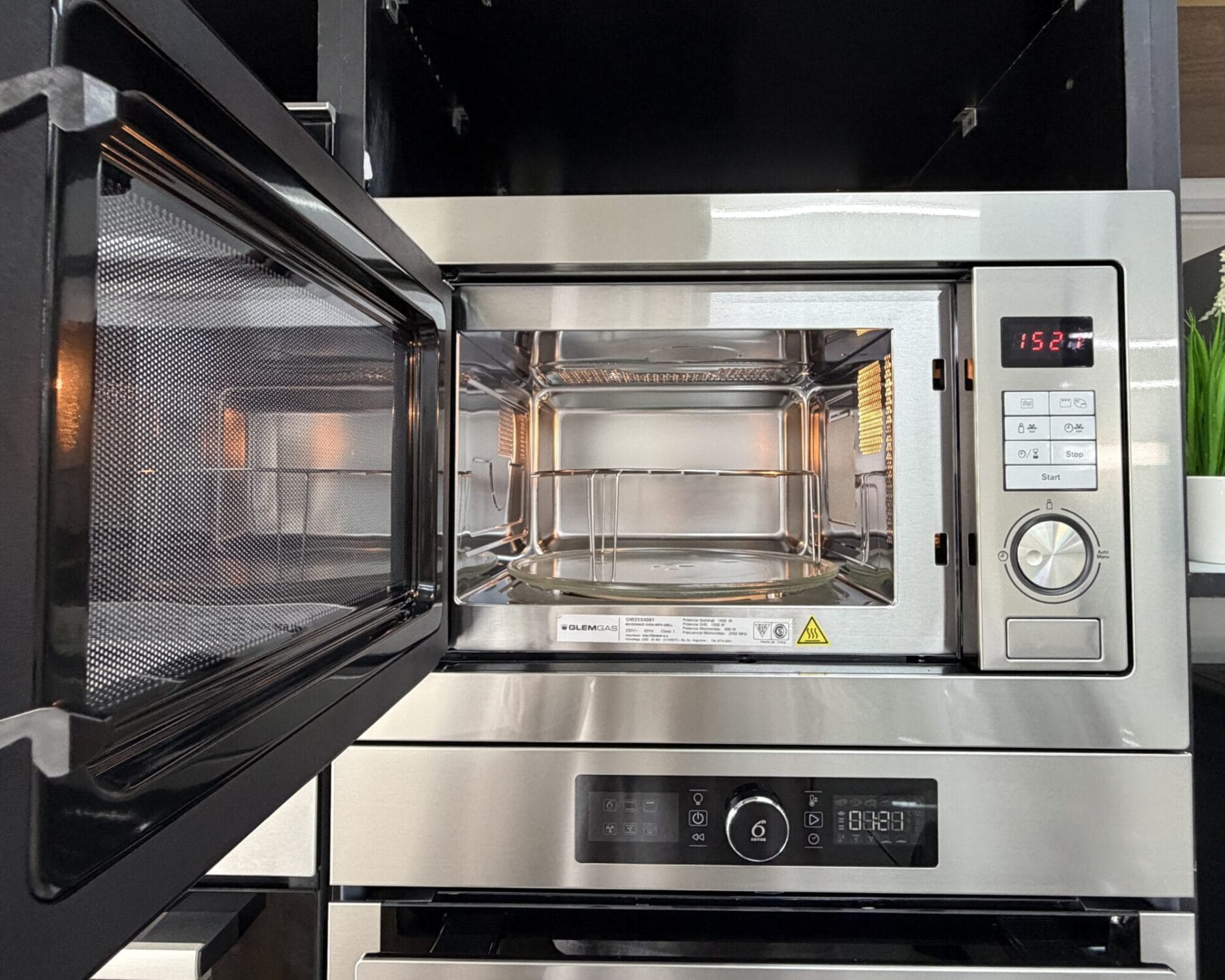 MICROONDAS GLEM GMI253IX 3 Microondas Empotrable Glem 25 L con Grill 900 W Acero Inoxidable GMI253IX - imagen 5