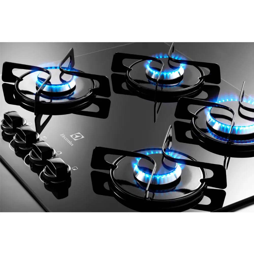 Anafe a gas Electrolux 4 hornallas – Cristal negro – GC60M