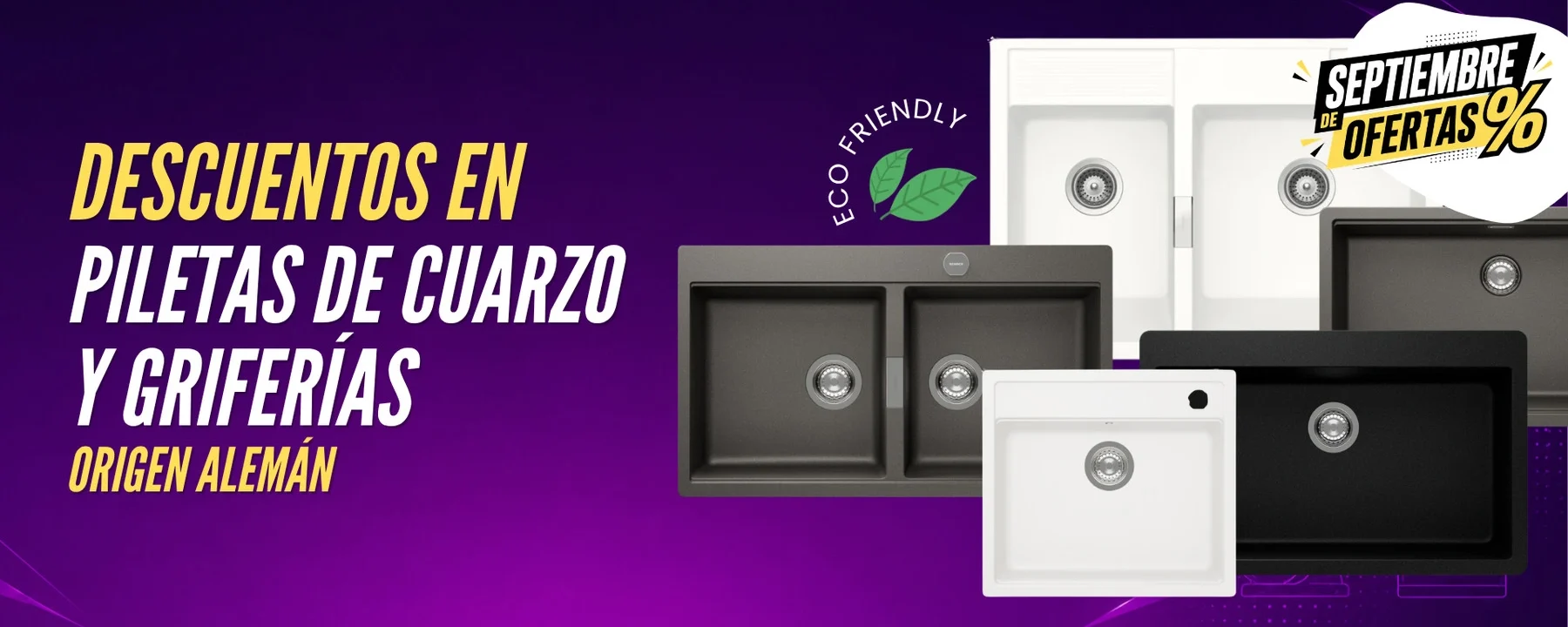 Descuento en piletas de cuarzo y grifería Descuento en piletas de cuarzo y grifería