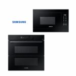 TORRE SAMSUNG 03: Horno Eléctrico (NV7B5745TAK) + Microondas (MG22M8054AK)
