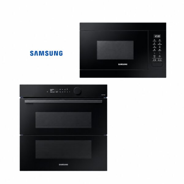 TORRE SAMSUNG 03: Horno Eléctrico (NV7B5745TAK) + Microondas (MG22M8054AK)