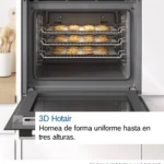 Horno Eléctrico Empotrable Bosch Serie 4 HRG572ES3 71 Litros con Vapor, Air Fry y Limpieza Pirolítica – Inox