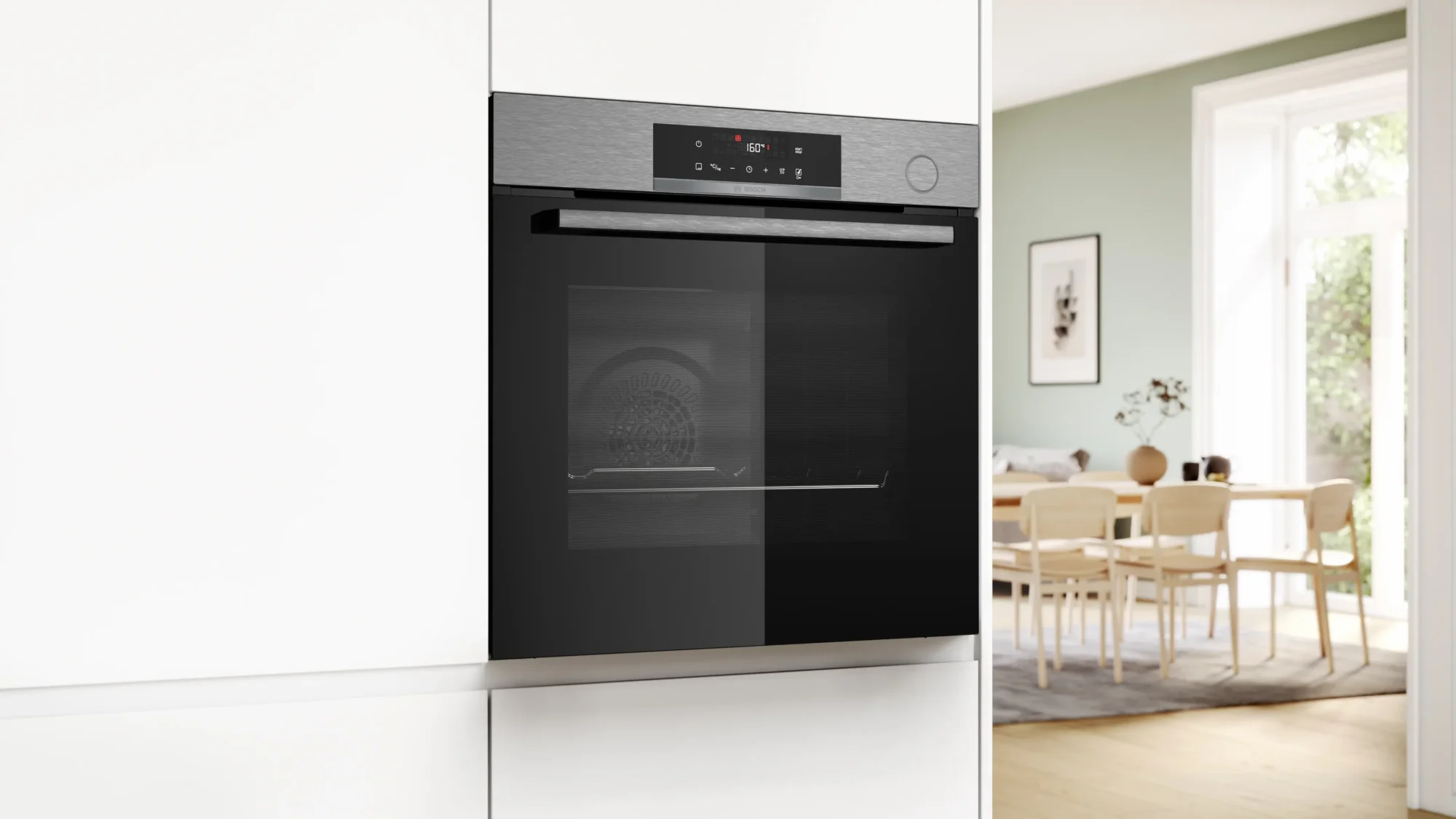 Horno Eléctrico Empotrable Bosch Serie 4 HRG572ES3 71 Litros con Vapor, Air Fry y Limpieza Pirolítica – Inox